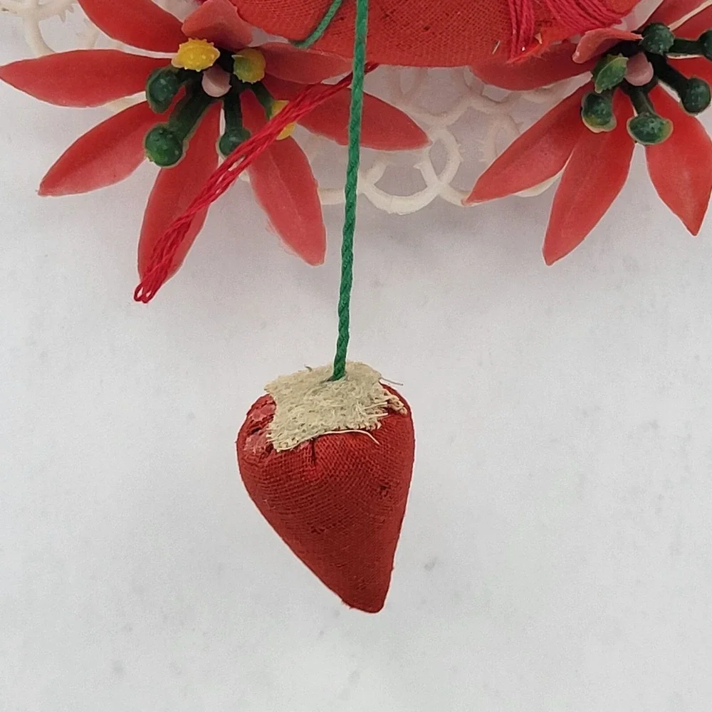Vintage Florart Pin Cushion Plastic Lace Floral Decoration Made in Hong Kong